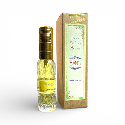 SANG Natuerliches Spray Parfuem aus Indien 50 ml in Glasflasche mit brauner Verpackung Himalaya Vibes Bern Tibet Laden