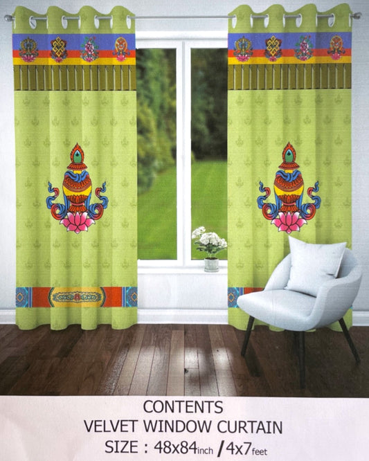 Samtvorhang Potala Collection Schatzvase Kalasha 122 x 213 cm PIMCO Produktansicht Fenster