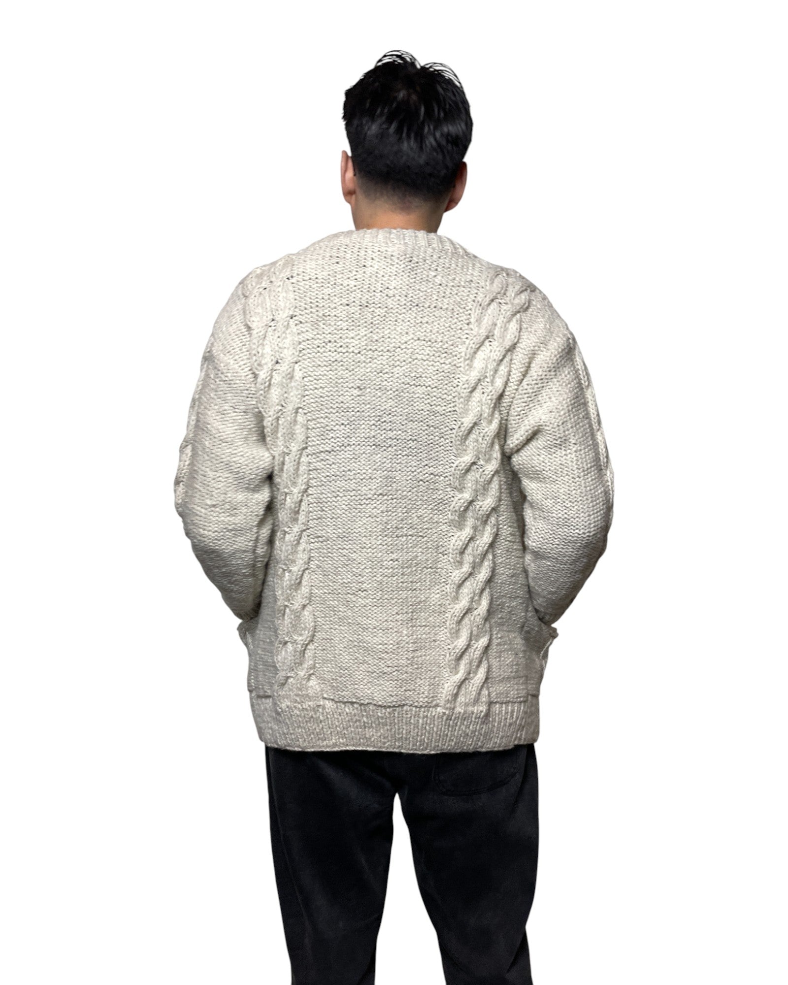 „Sangachok“ – Handgestrickter Nepal-Cardigan vorne hinten