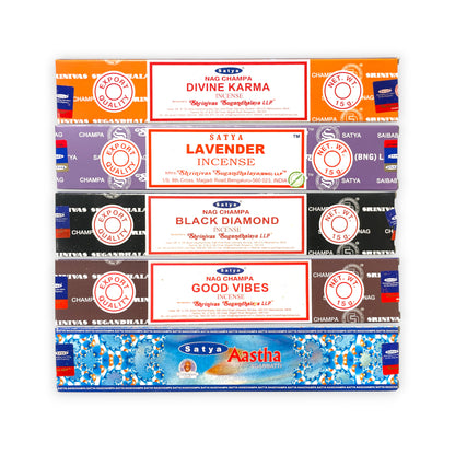 Satya Räucherstäbchen Set Ruhe, Gelassenheit & positive Energie 🌙