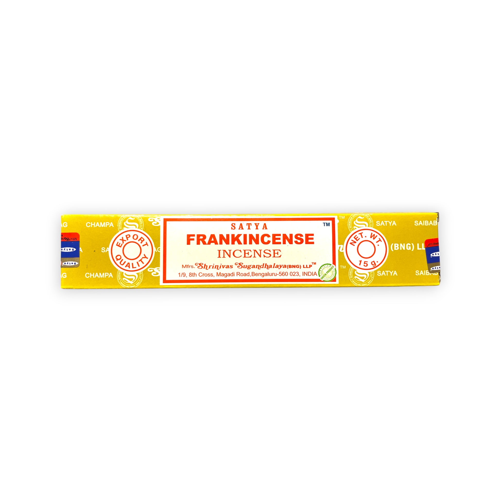 Satya Frankincense Räucherstäbchen 15 g – handgerollt, süsslich, 🧘 für Meditation, Rituale und Raumreinigung