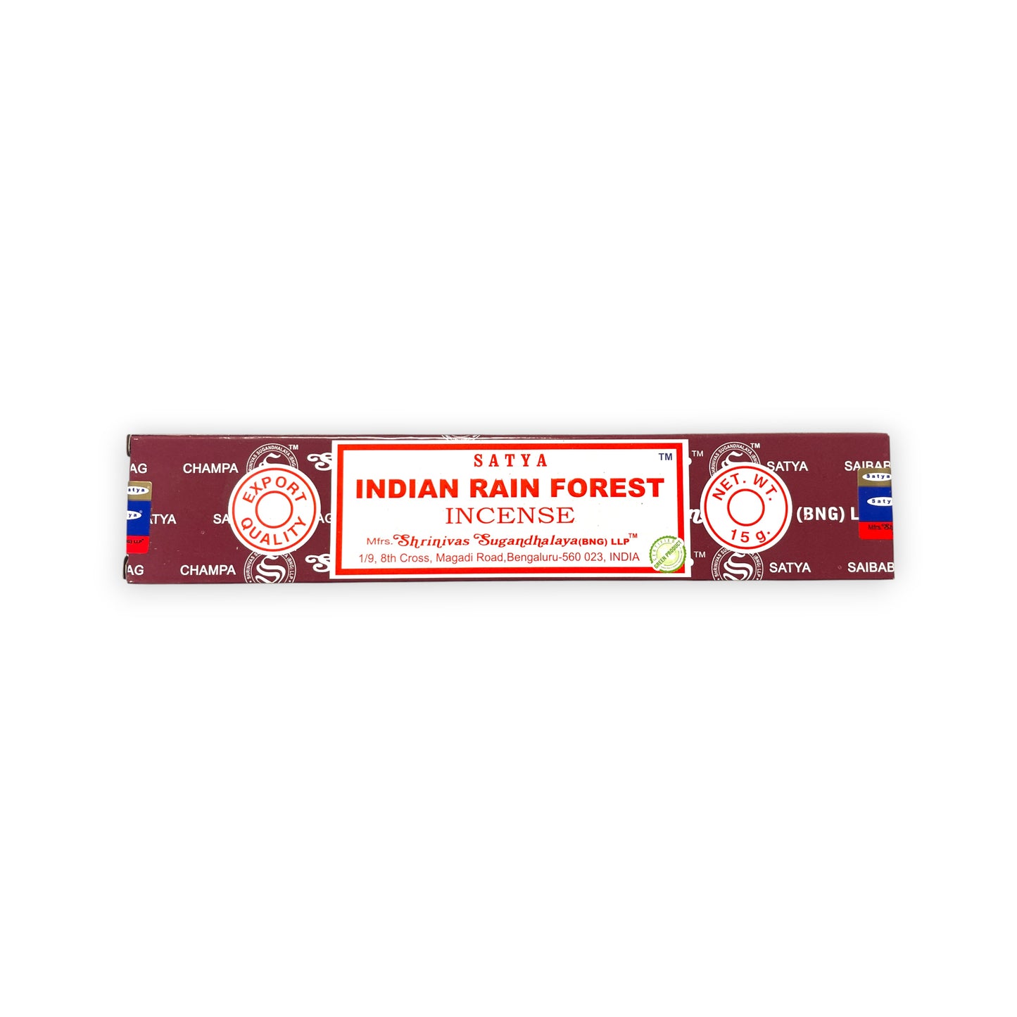 Satya Indian Rain Forest Räucherstäbchen 15 g – handgerollt, süsslich, 🧘 für Meditation, Yoga und Raumreinigung