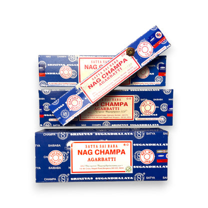 Satya Nag Champa Räucherstäbchen 15 g – handgerollt, süsslich, 🧘 für Meditation, Yoga und Raumreinigung
