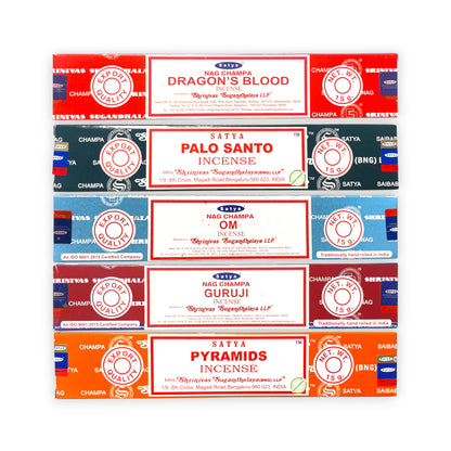Satya Räucherstäbchen Set „Negative Energy Cleaning Bundle“ Sorten