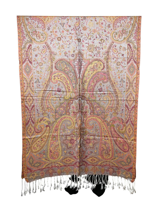 „Seide-Viskose Fall Koralle-Orange Elegance Paisley Schal“