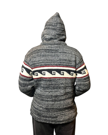 "Shakhu" Handgestrickte Wolljacke Nepal Hinten