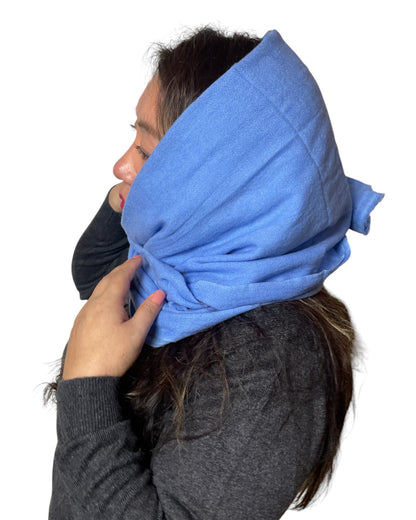 „Sky Blue Essence“ – Handgewebter Kaschmir-Schal aus Nepal Tuch