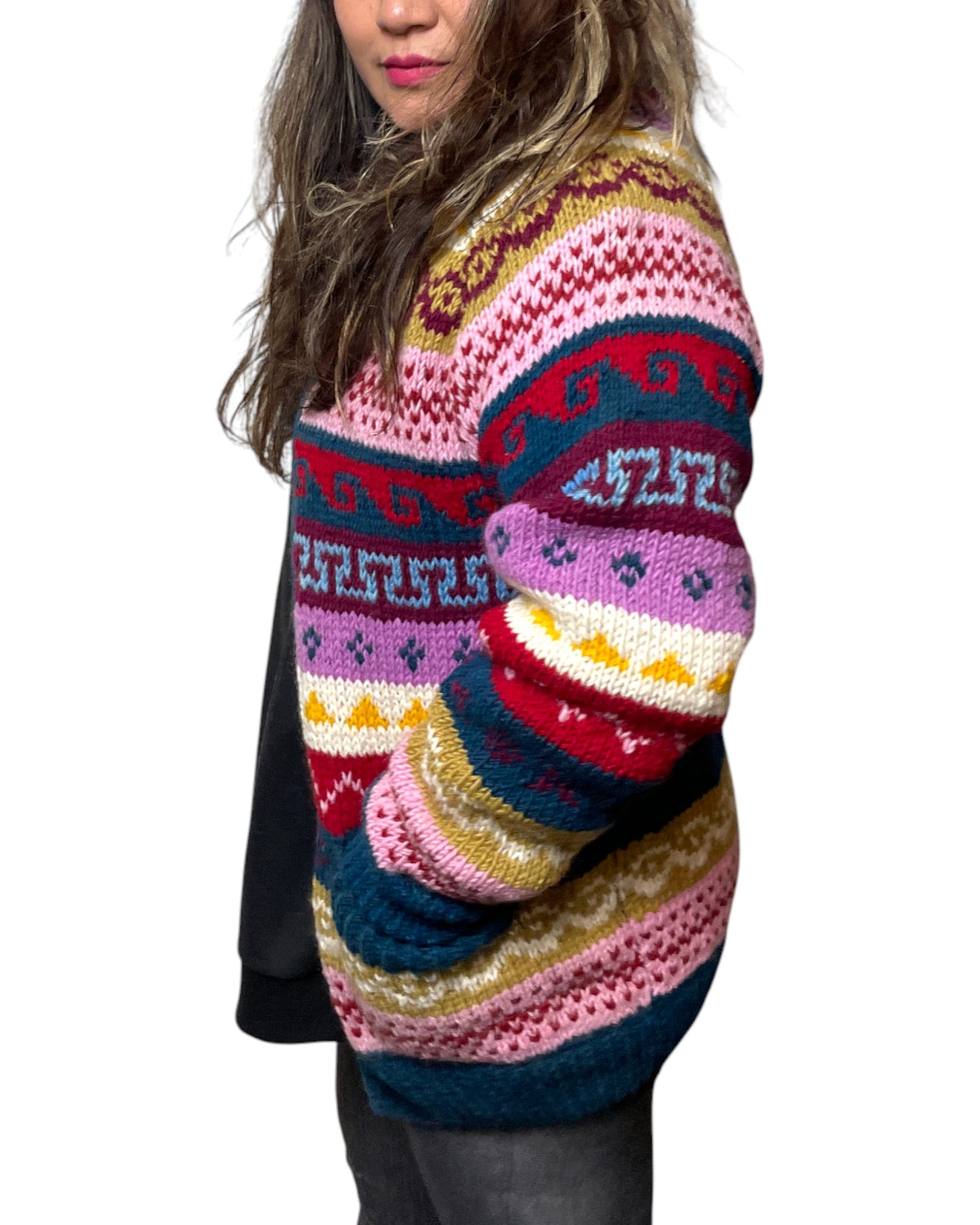 „Syangja“ – Handgestrickte Nepal-Cardigan Seite