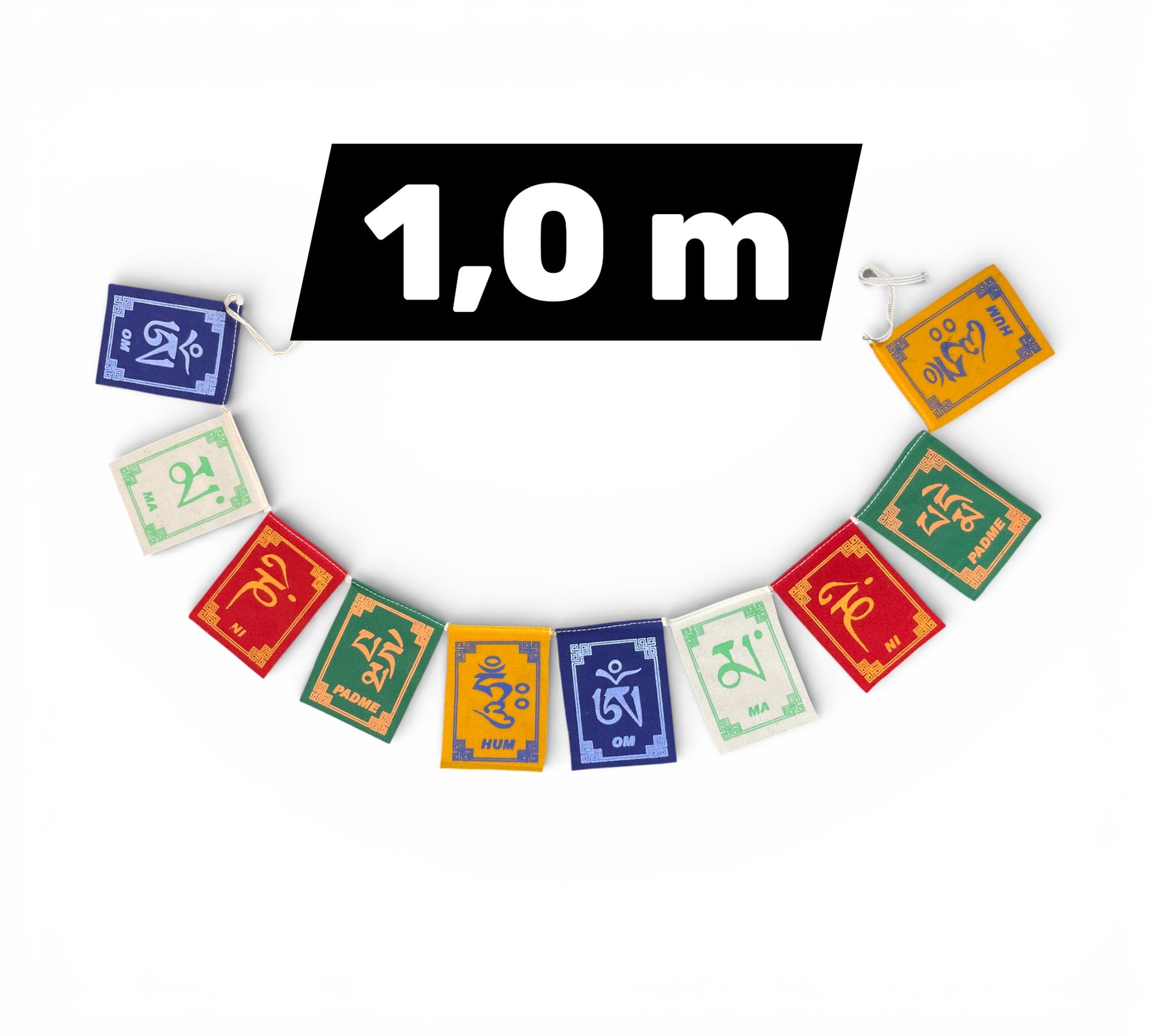 Tibetische Gebetsfahnen OM am Fenster für positive Energie 1,0 m