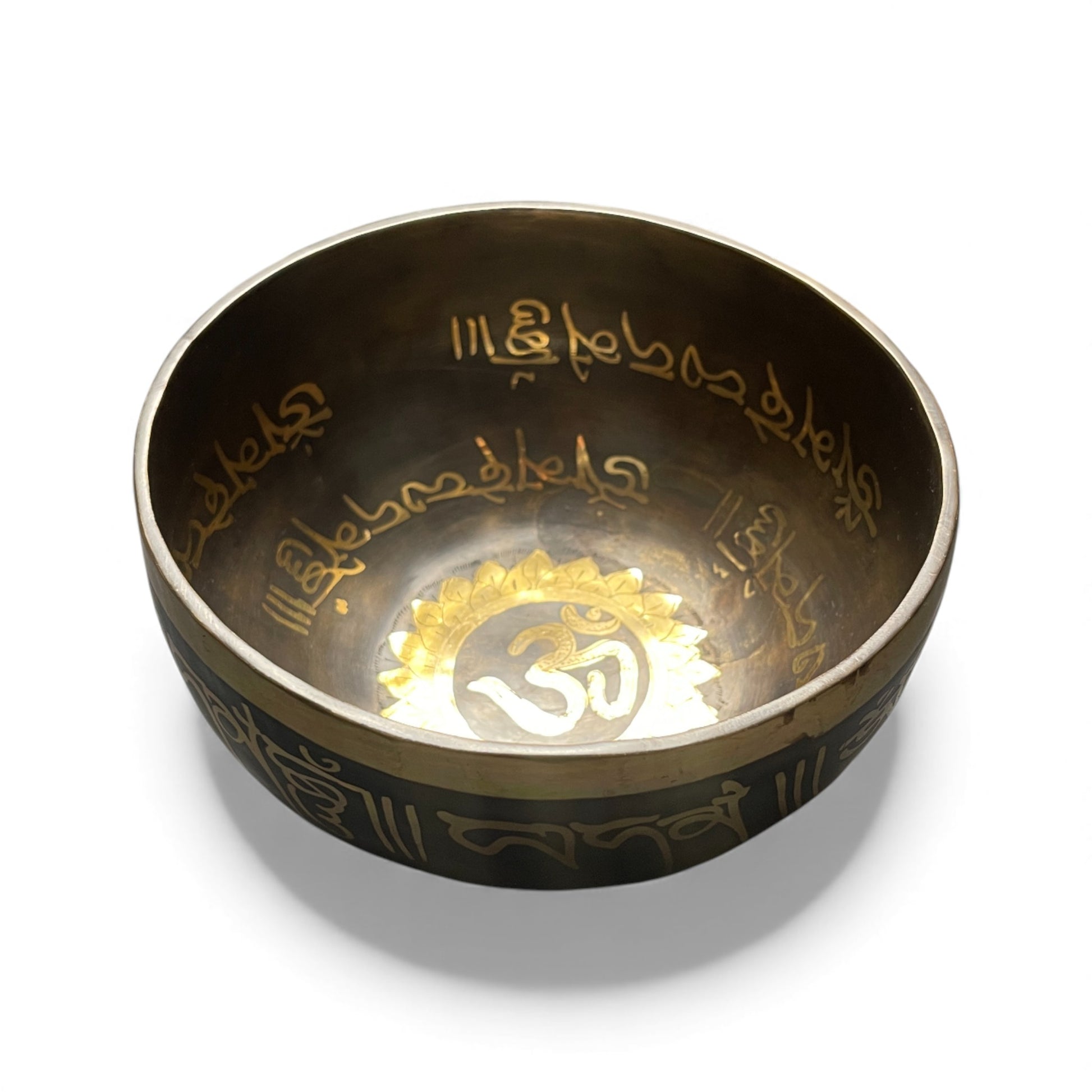 Tibetische Klangschale mit Om-Symbol 15 cm Ø Diagonal