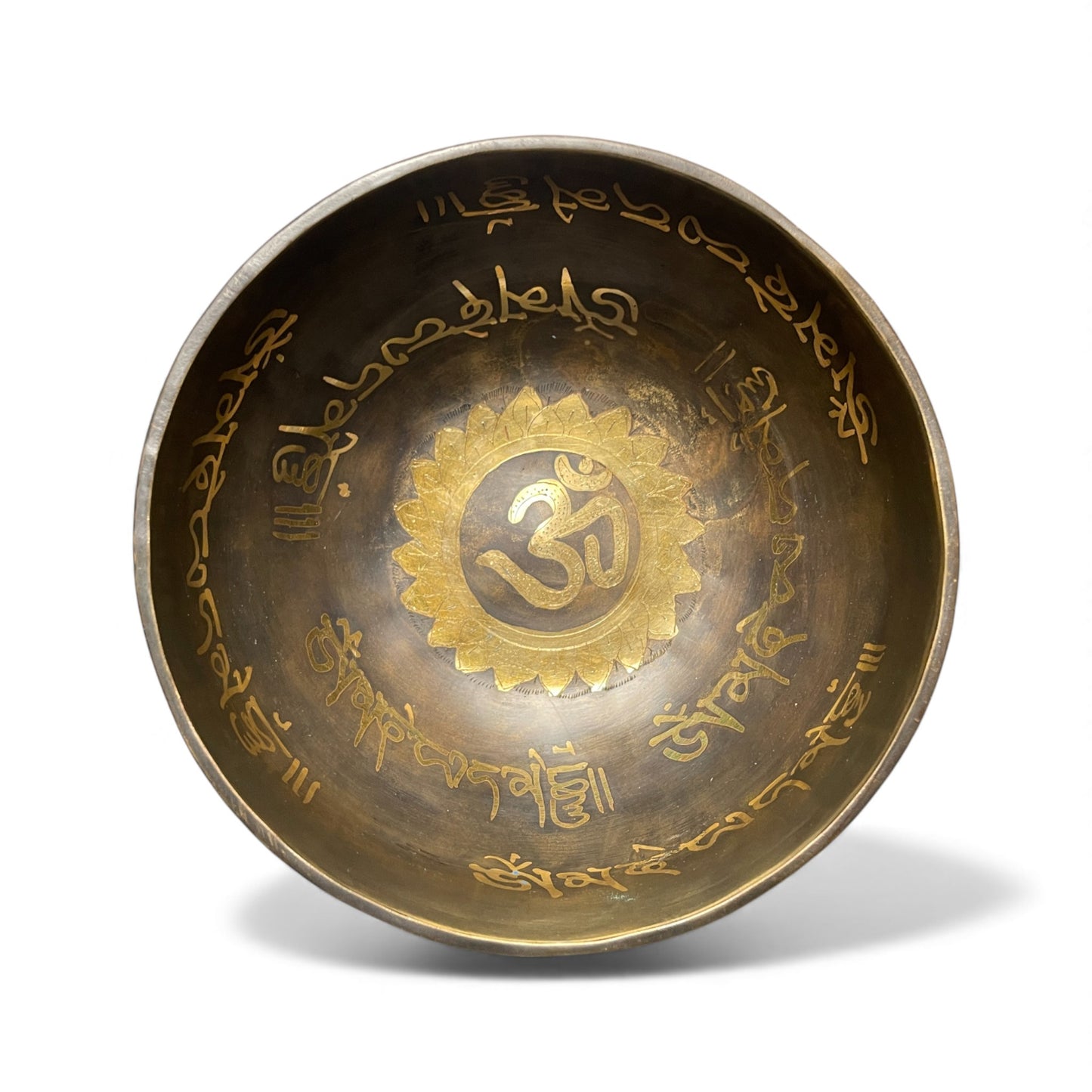 Tibetische Klangschale mit Om-Symbol 15 cm Ø Oben