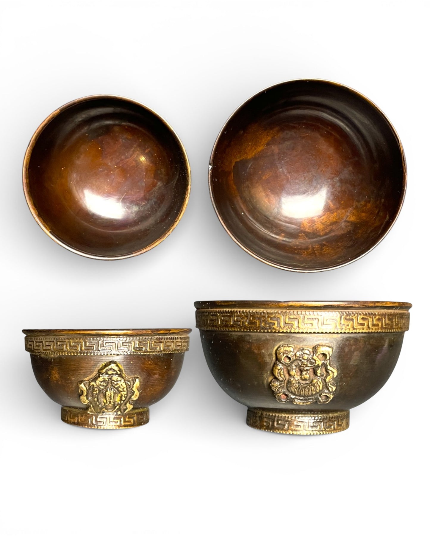 Tibetische Kupfer-Räucherschale mit Glückssymbolen – handgefertigt, für Ausräuchern Wohnung & Haus, Meditation & spirituelle Rituale