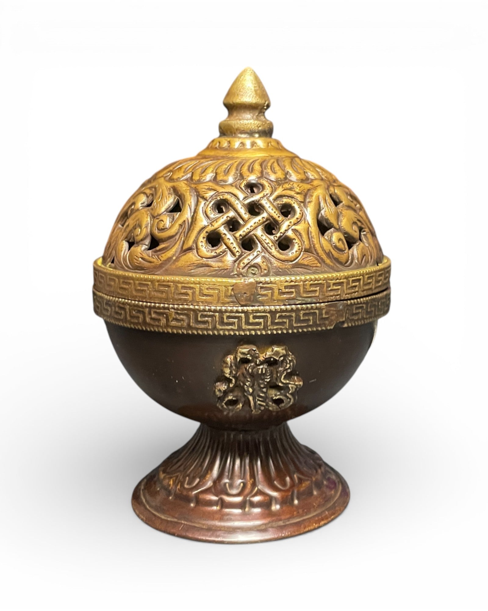 Tibetisches_Kupfer-R_uchergef_ss_mit_abnehmbarem_Deckel_endloser Knoten