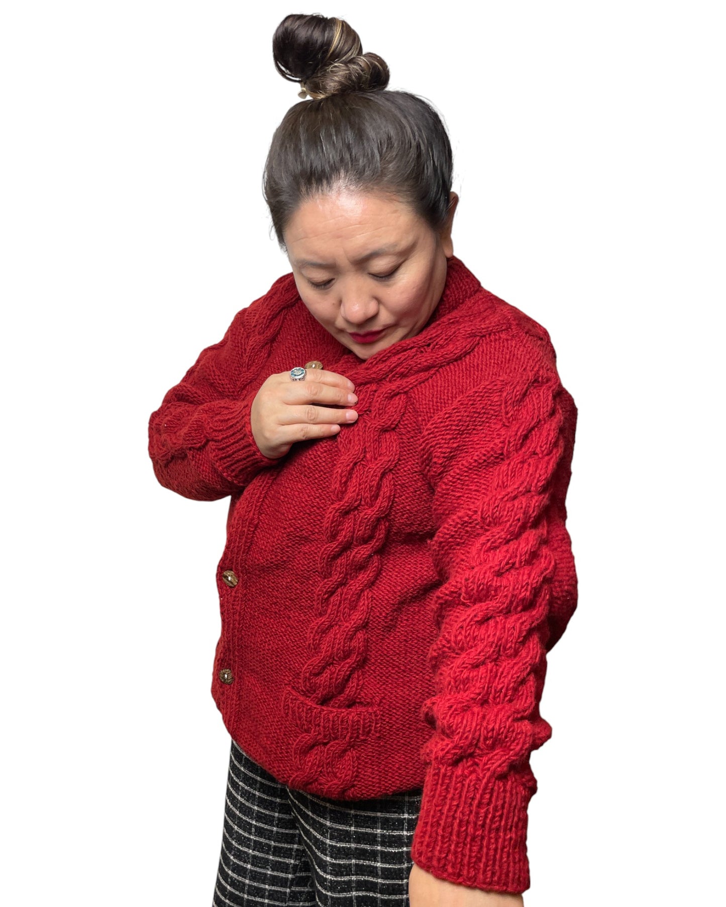 Timal – Handgestrickter Nepal-Cardigan Arme