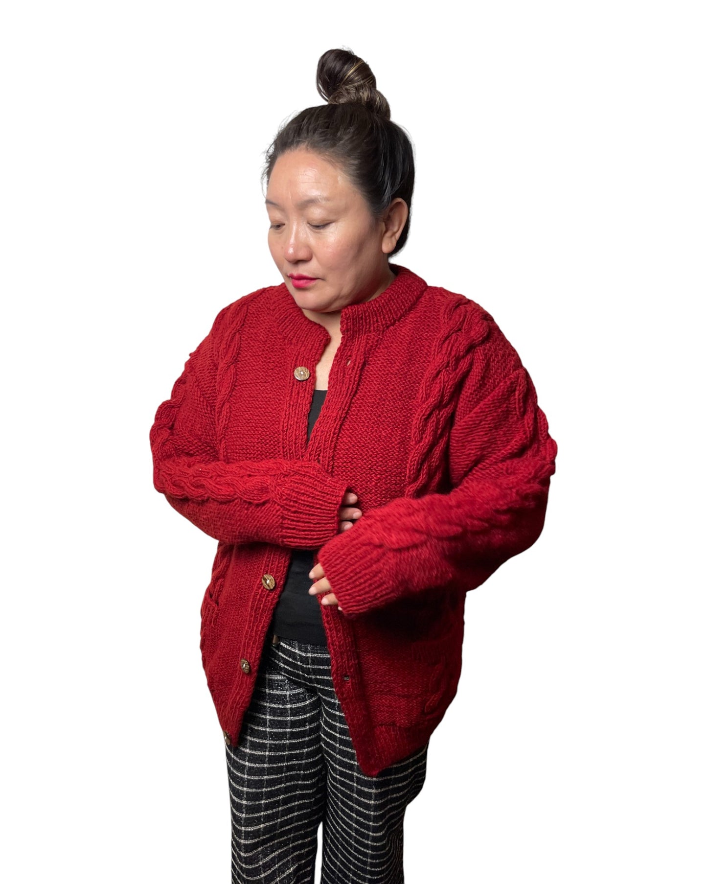 Timal – Handgestrickter Nepal-Cardigan kuschelig