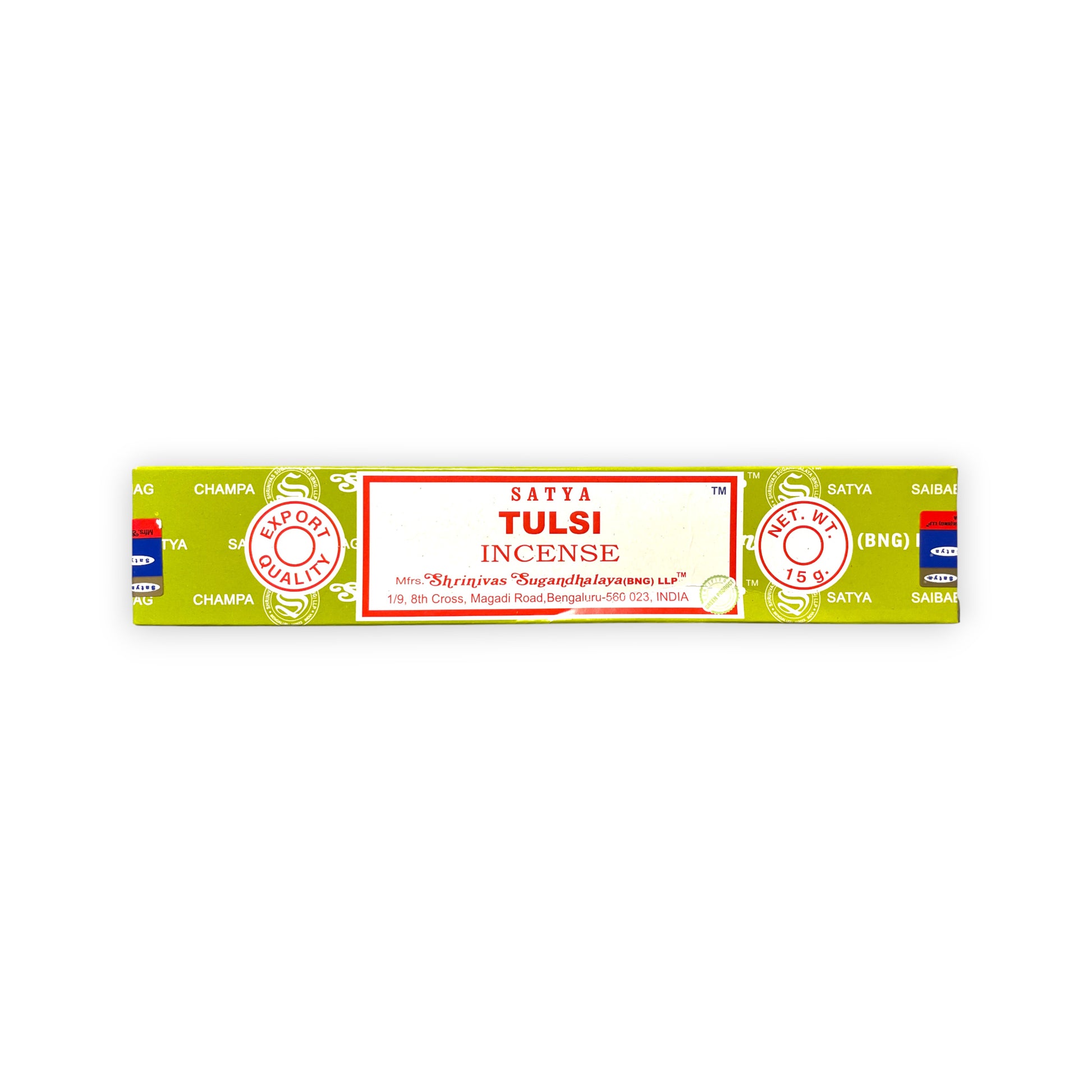 Tulsi (indisches Basilikum) - Satya Räucherstäbchen 15g Verpackung