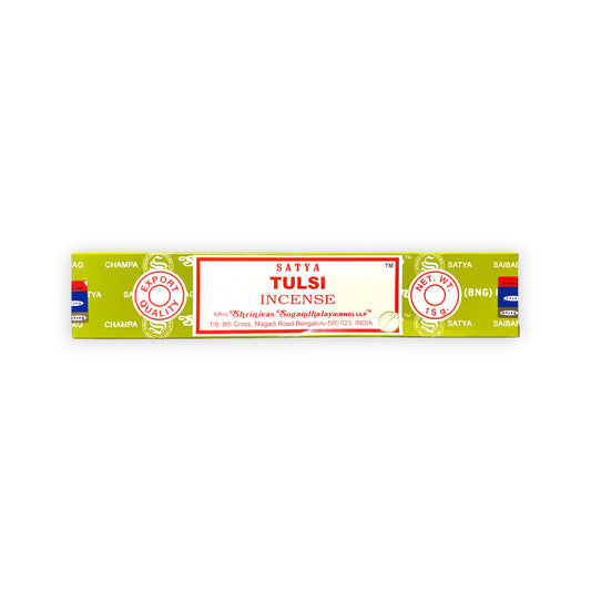 Tulsi (indisches Basilikum) - Satya Räucherstäbchen 15g Verpackung