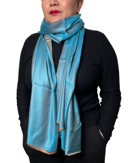 Unisex Seidenschal aus Indien mit seidigem Glanz