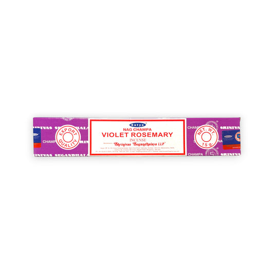 Violet Rosemary Satya Original Räucherstäbchen 15 g – Nag Champa aus Indien, handgefertigt