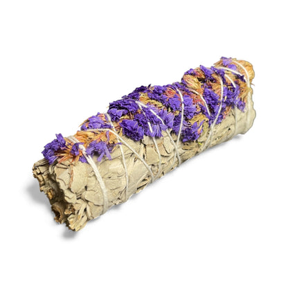 Weisser Salbei Räucherbündel mit Lavendel – handgefertigt, zum Ausräuchern von Wohnung & Haus, Meditation, Yoga & Rituale 🧘 Blüten