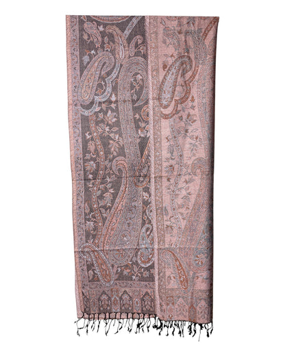 Wendeansicht: Paisley Wende Schal Altrosa Silber Schwarz