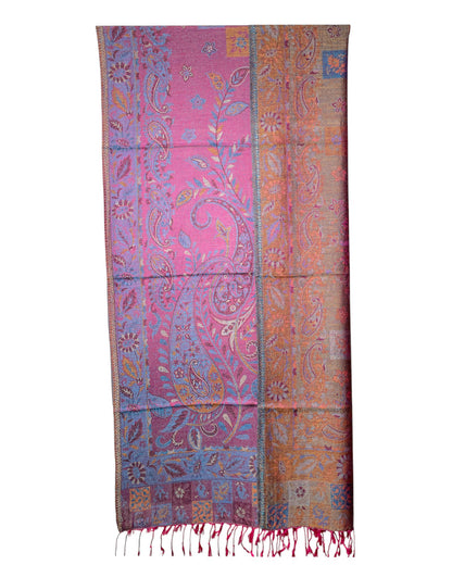 Wendeansicht: Paisley Wende Schal Pink Blau Gold