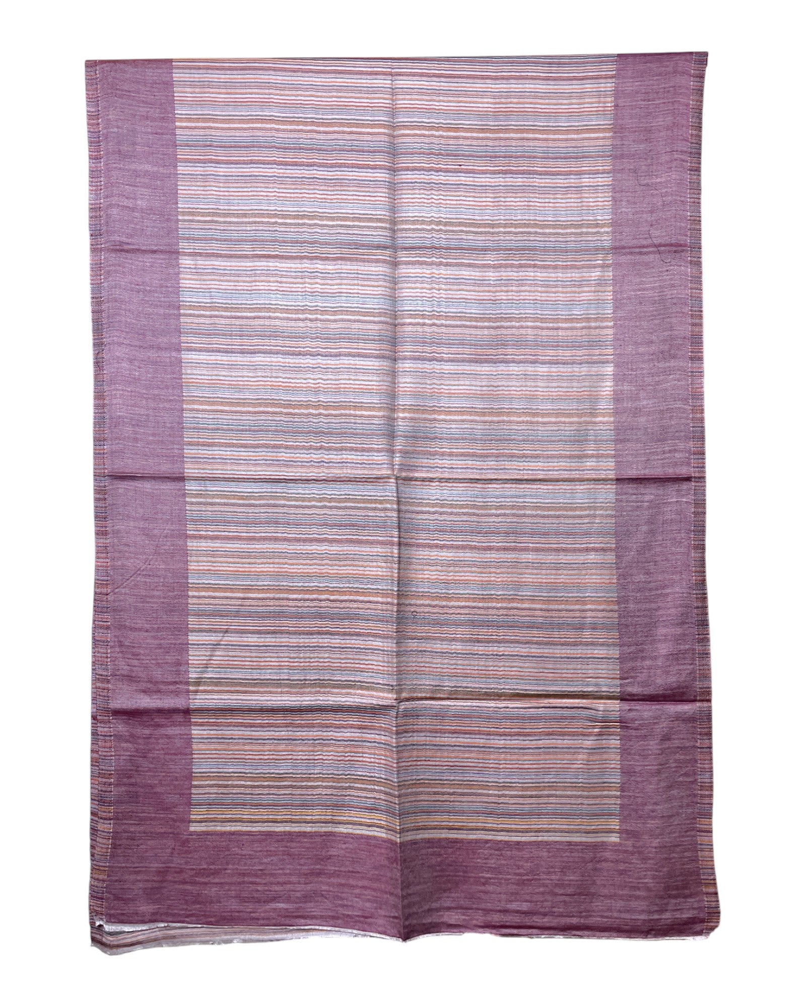 Wendeseite A: Altrosa Viskoseschal mit Streifenrahmen
