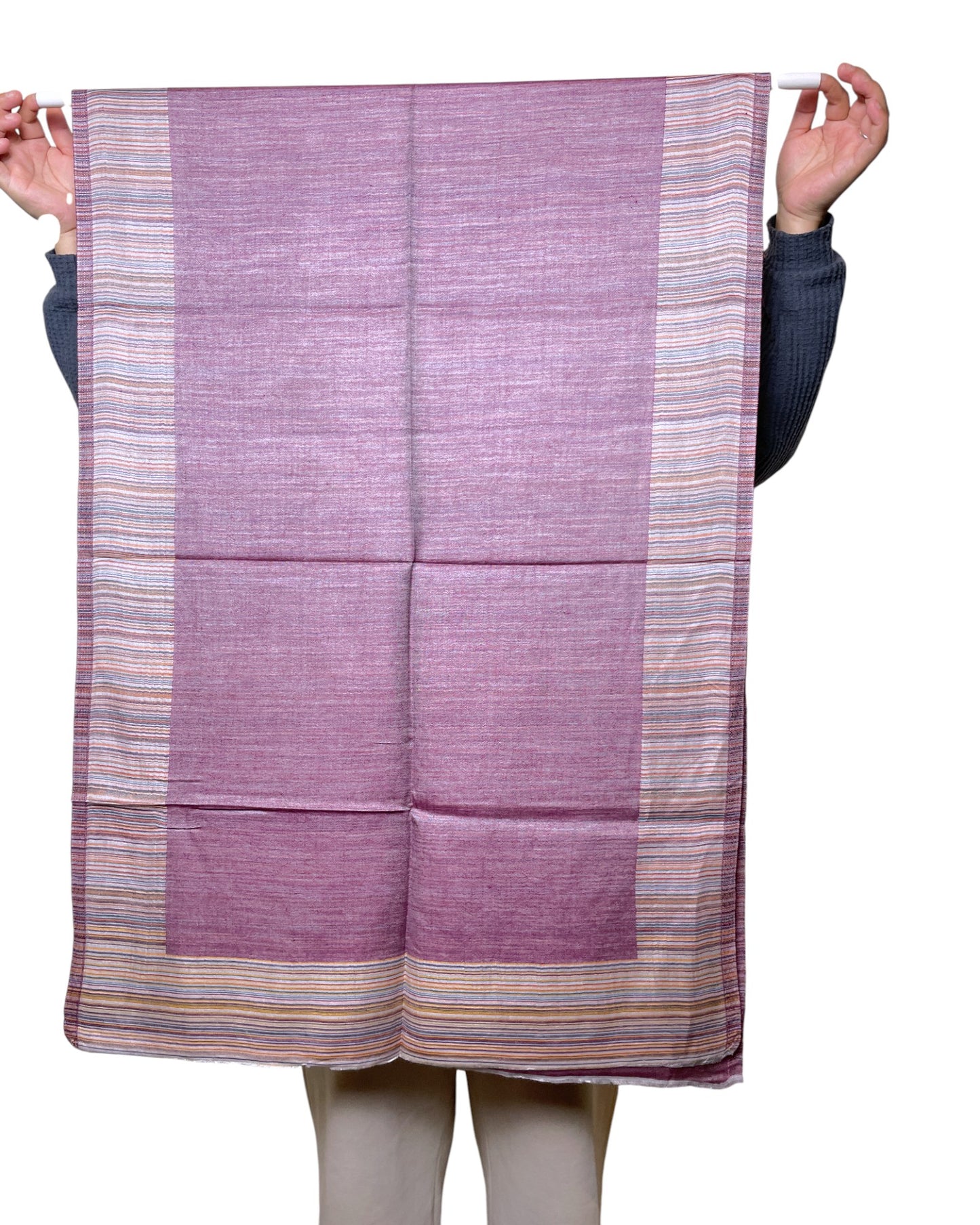 Wendeseite B: Gestreifter Wende Viskoseschal Mauve
