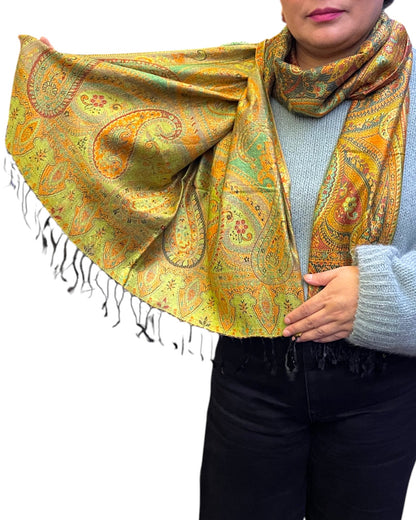 Amber Teal Sanctuary Wende-Schal, beidseitig tragbar – Himalaya Vibes Bern