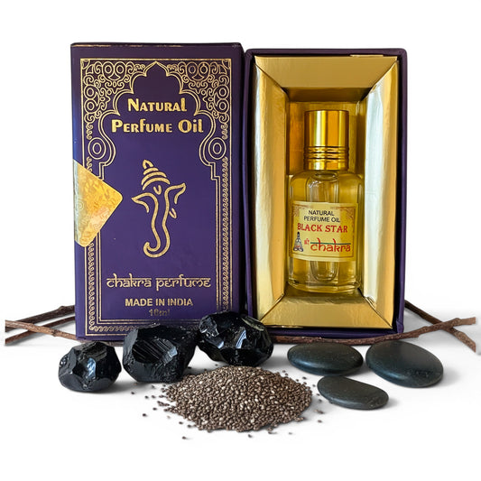 Black Star Chakra Parfümöl Roll-On 10 ml – natürliches Duftöl aus Indien | Himalaya Vibes
