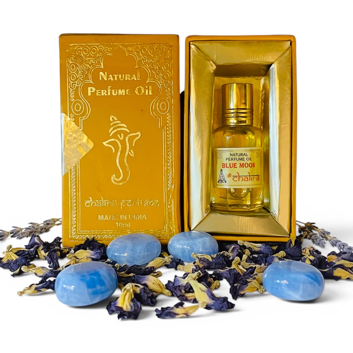 Blue Moon Chakra Parfümöl Roll-On 10 ml – natürliches Duftöl aus Indien | Himalaya Vibes