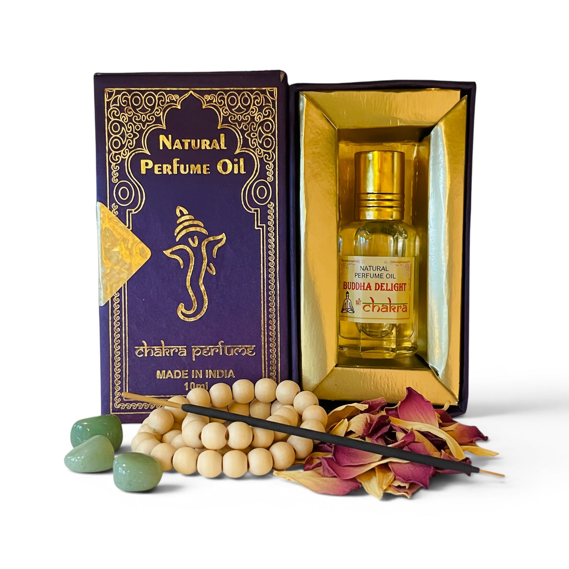 Buddha Delight Chakra Parfümöl Roll-On 10 ml – natürliches Duftöl aus Indien | Himalaya Vibes
