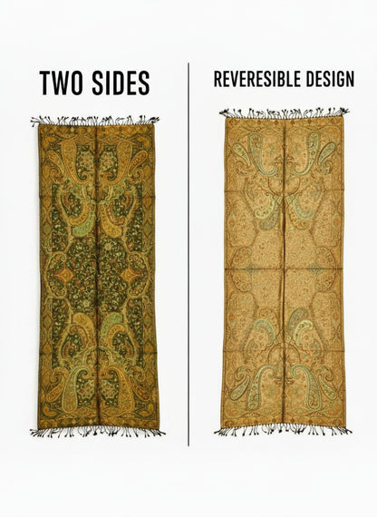 Indischer Paisley-Schal – Forest Glow