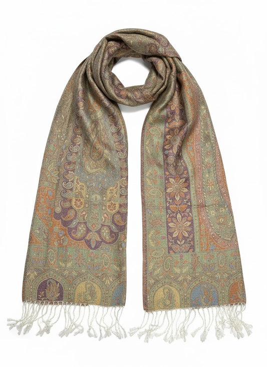 Indischer Paisley-Schal – Opal Mist