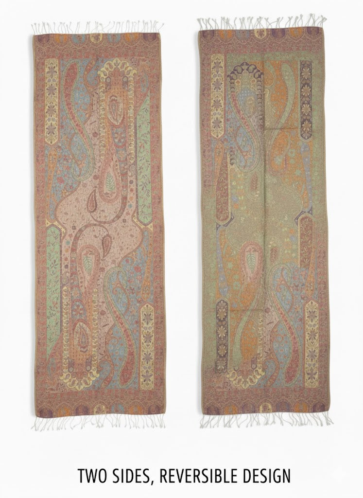 Indischer Paisley-Schal – Opal Mist