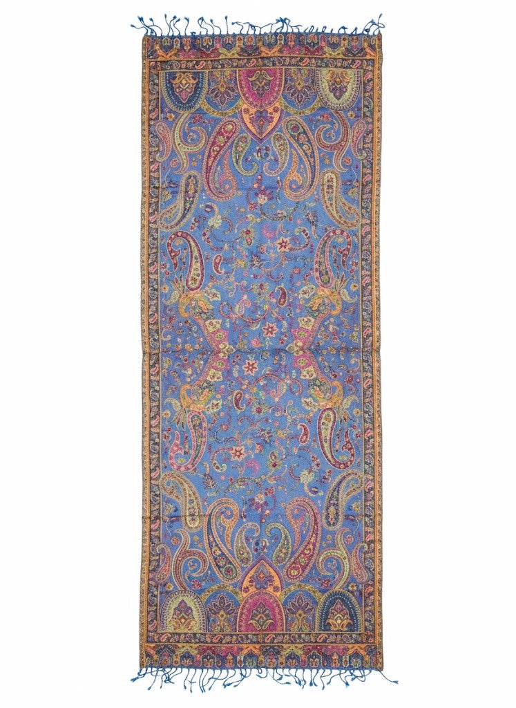 Indischer Paisley-Schal – Indigo Sunset