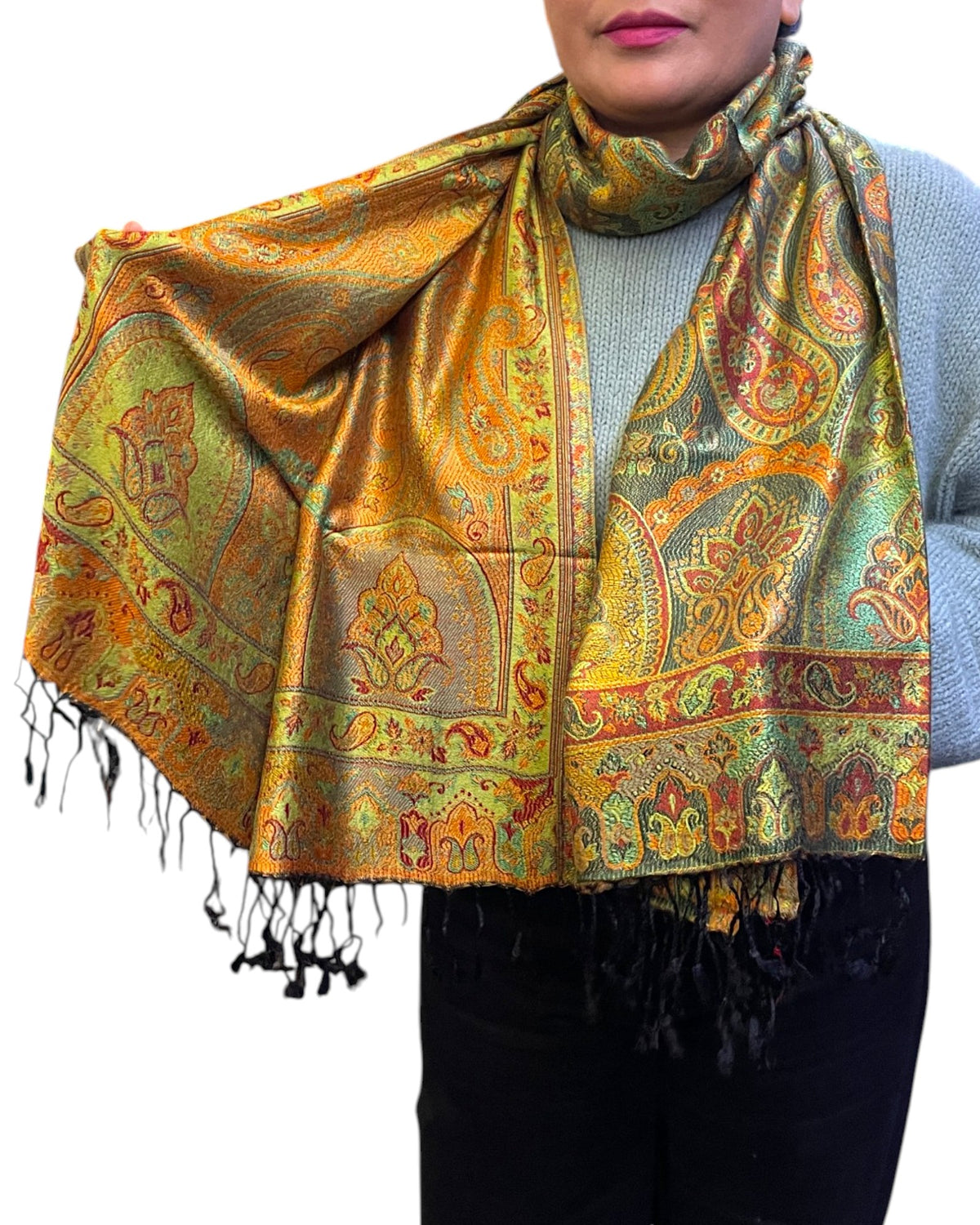 Emerald Garnet Garden Wende-Schal, beidseitig tragbar – Himalaya Vibes Bern