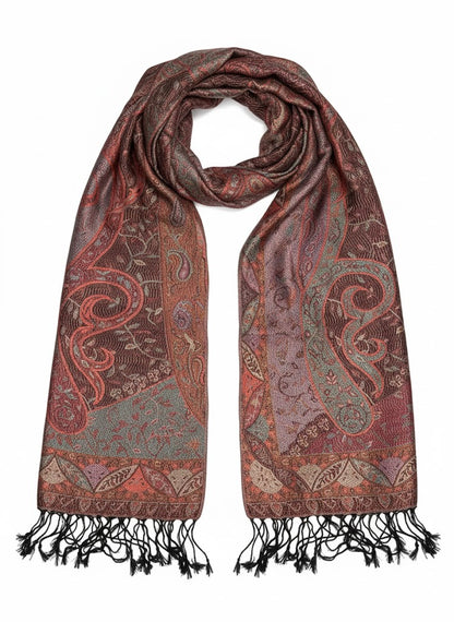 Indischer Paisley-Schal – Mahogany Haze