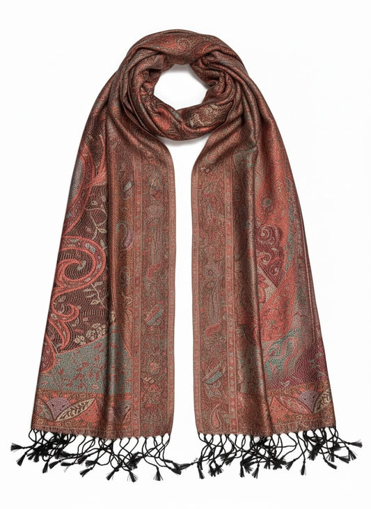 Indischer Paisley-Schal – Mahogany Haze