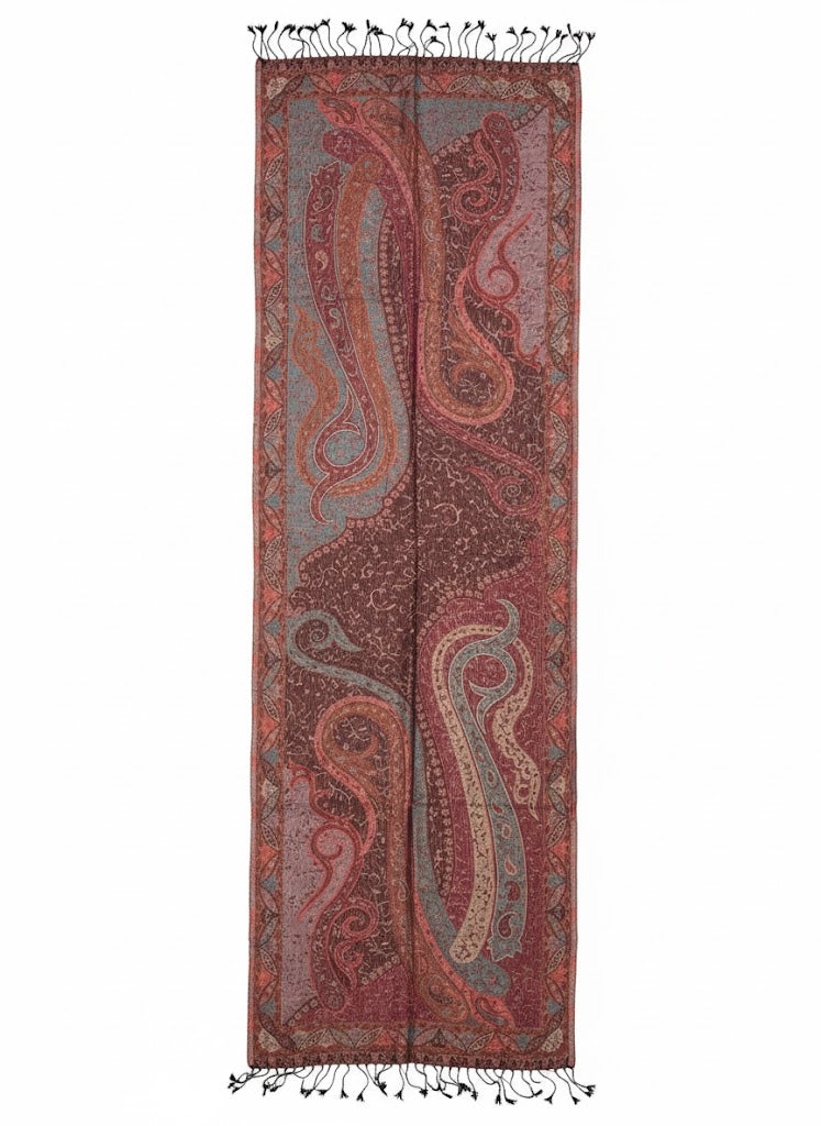 Indischer Paisley-Schal – Mahogany Haze