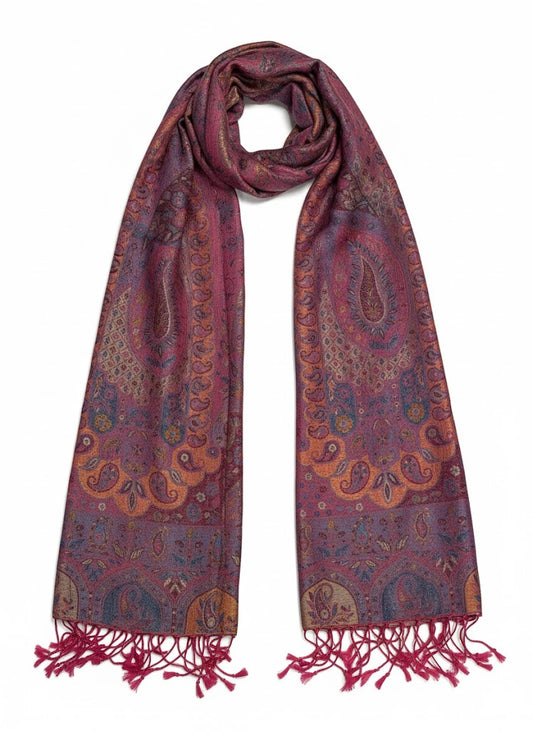 Indischer Paisley-Schal – Crimson Moon