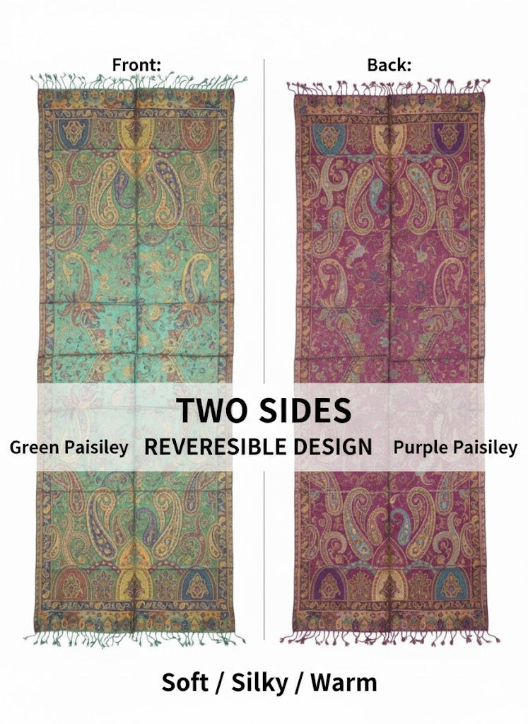 Indischer Paisley-Schal – Jade and Amethyst