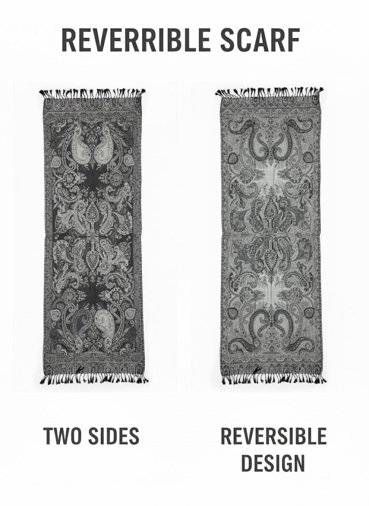 Indischer Paisley-Schal – Lunar Shadow