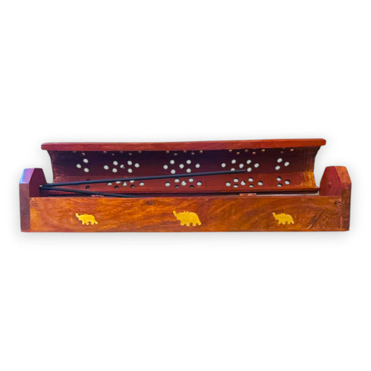 Räucherstäbchenhalter aus Holz – Handgefertigt mit Messingeinsatz