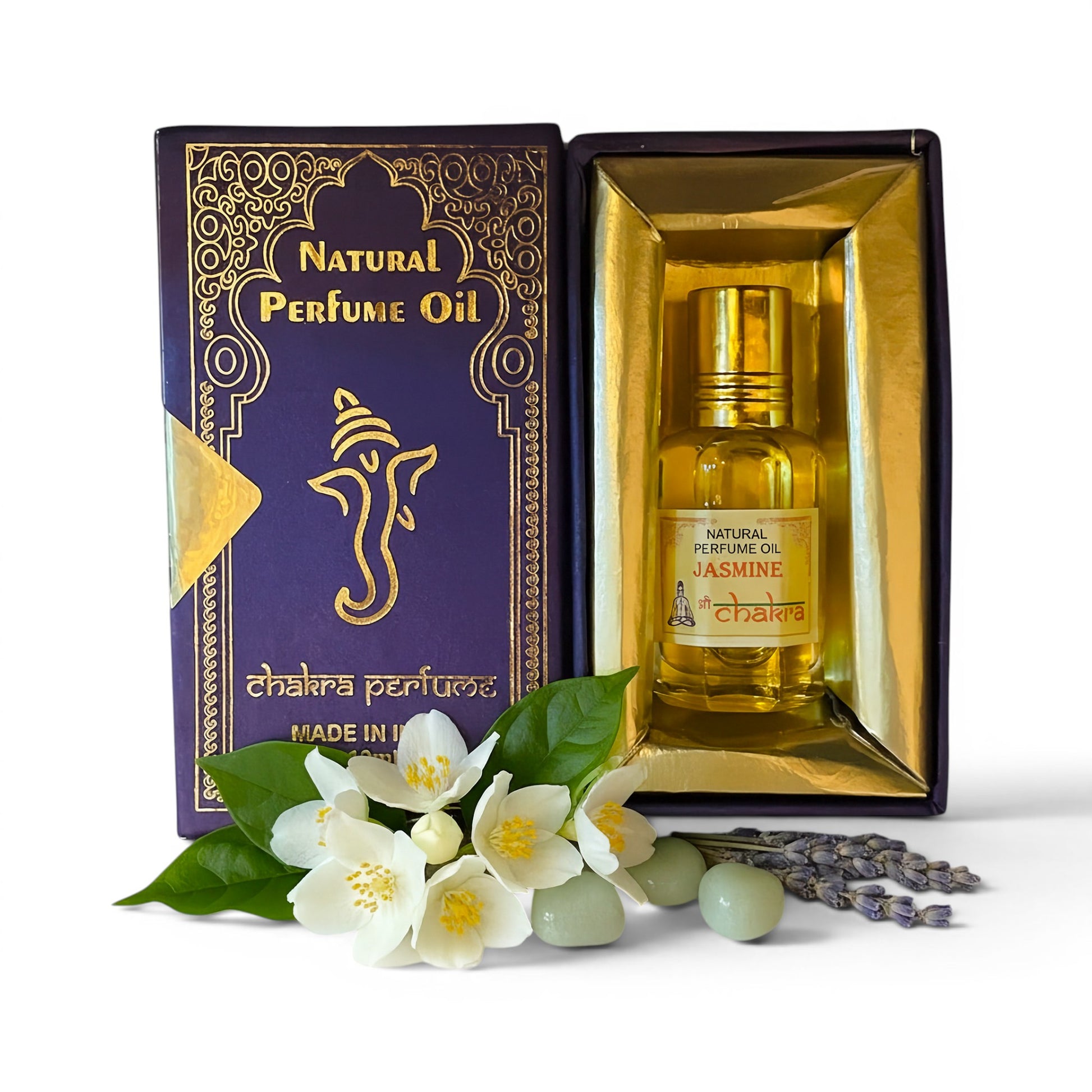 Jasmine Chakra Parfümöl Roll-On 10 ml – natürliches Duftöl aus Indien | Himalaya Vibes
