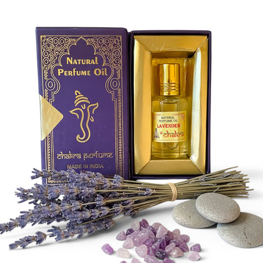 Lavender Chakra Parfümöl Roll-On 10 ml – natürliches Duftöl aus Indien | Himalaya Vibes
