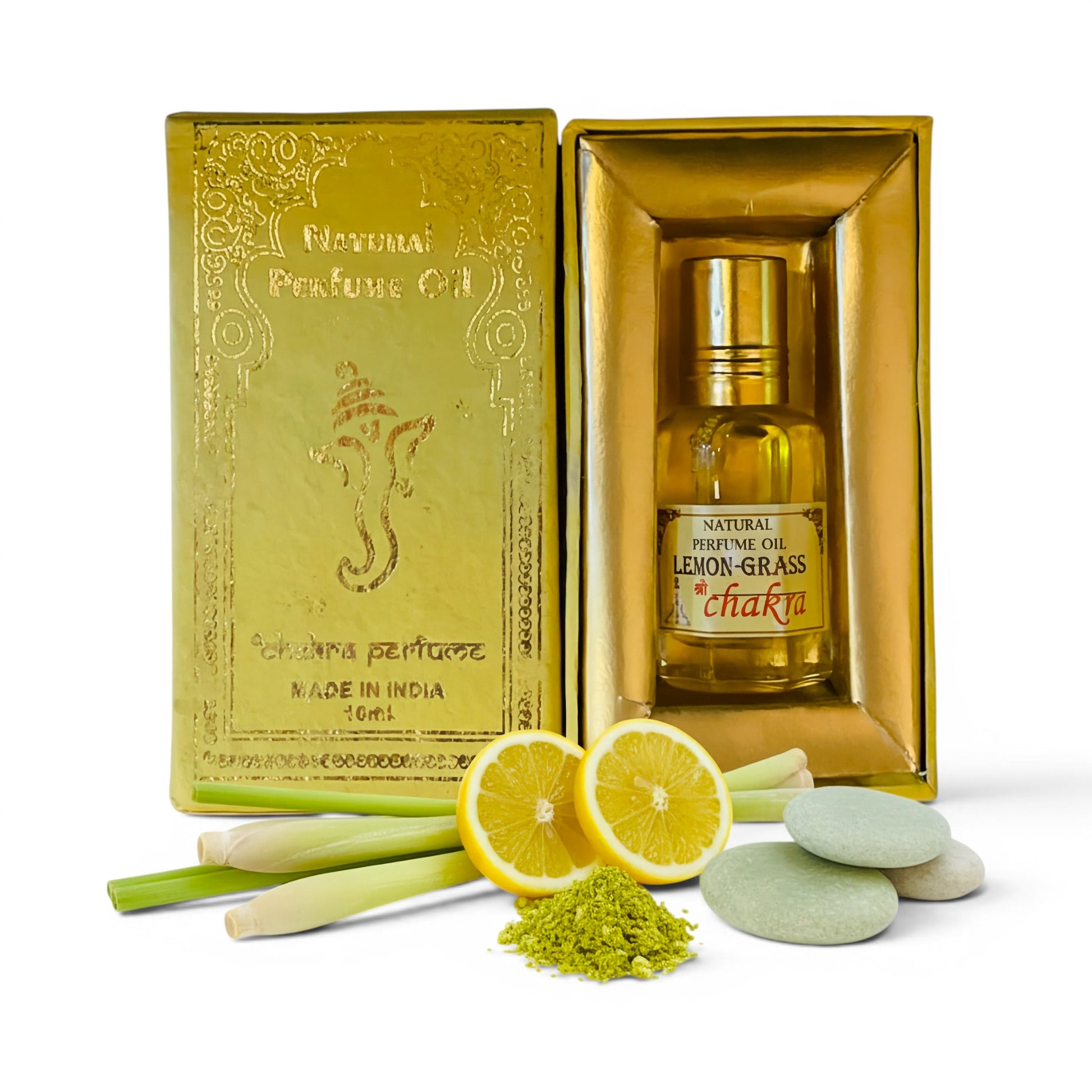 Lemon Grass Chakra Parfümöl Roll-On 10 ml – natürliches Duftöl aus Indien | Himalaya Vibes
