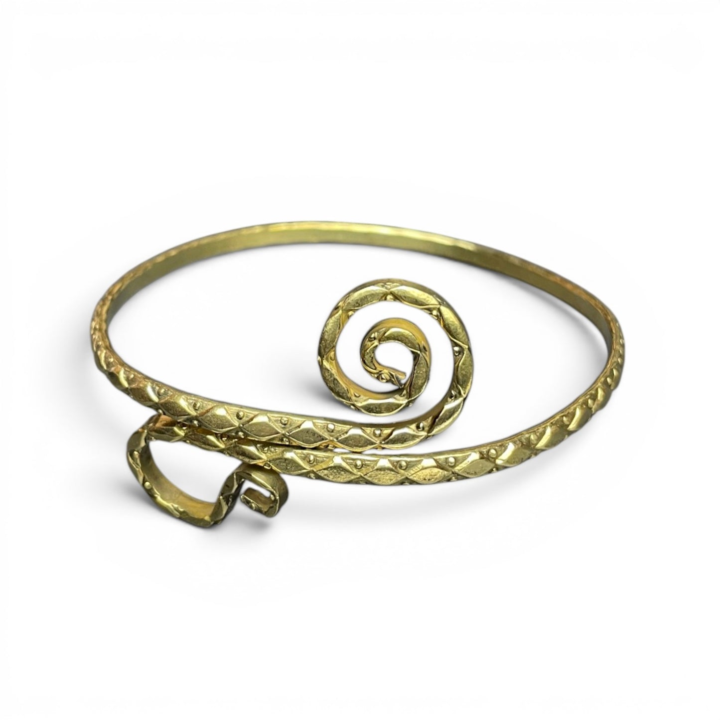 Oberarmreif mit Spiralschlaufe aus Messing, goldfarben – Himalaya Vibes Bern
