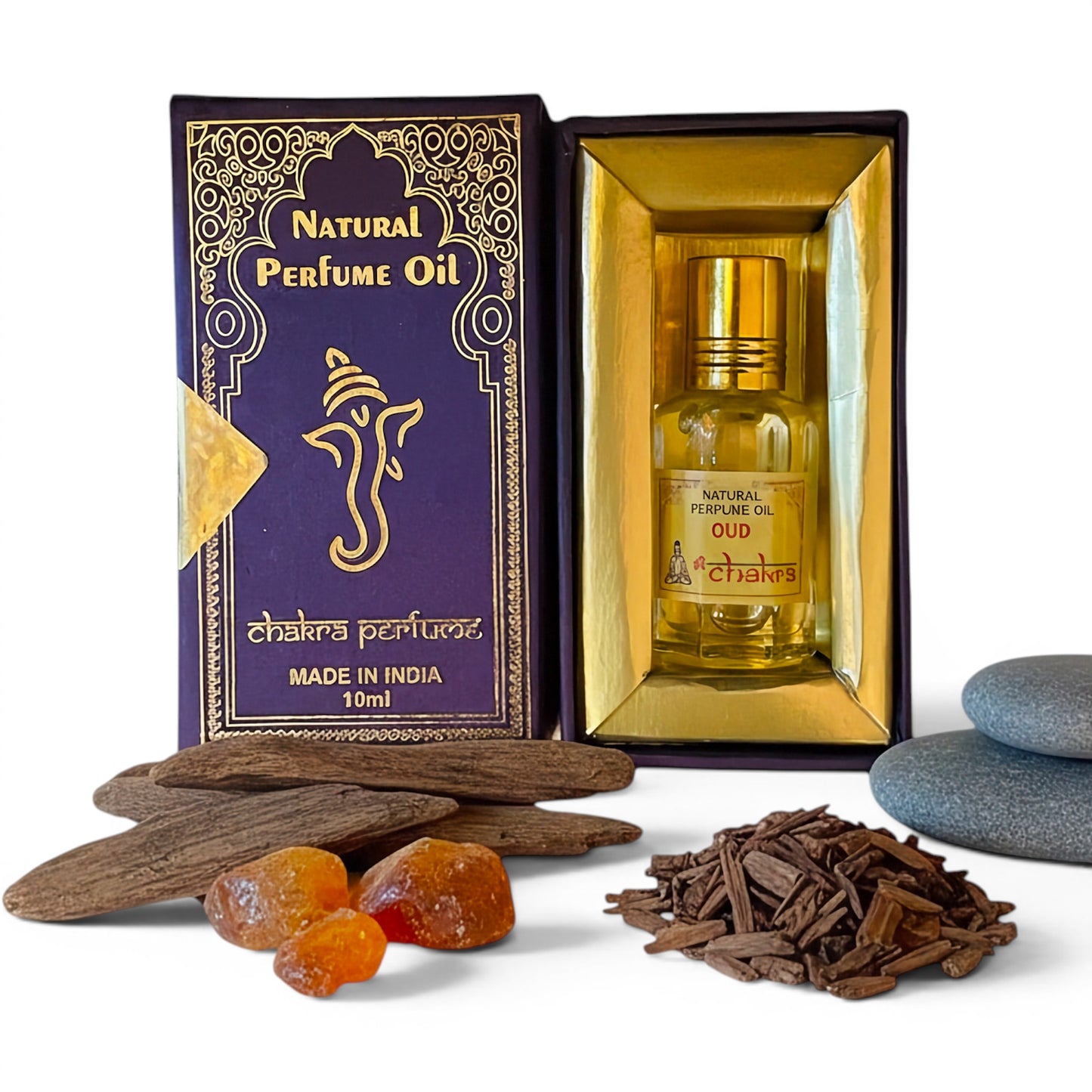 Oud Chakra Parfümöl Roll-On 10 ml – natürliches Duftöl aus Indien | Himalaya Vibes
