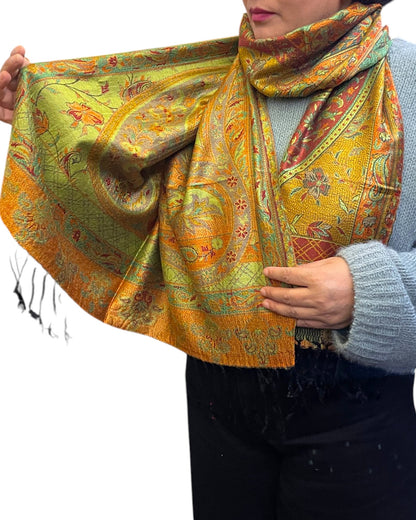 Jade Marigold Oasis Wende-Schal, beidseitig tragbar – Himalaya Vibes Bern